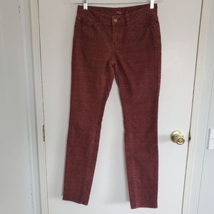 PrAna Corduroy Pants Maroon With Beige Pattern